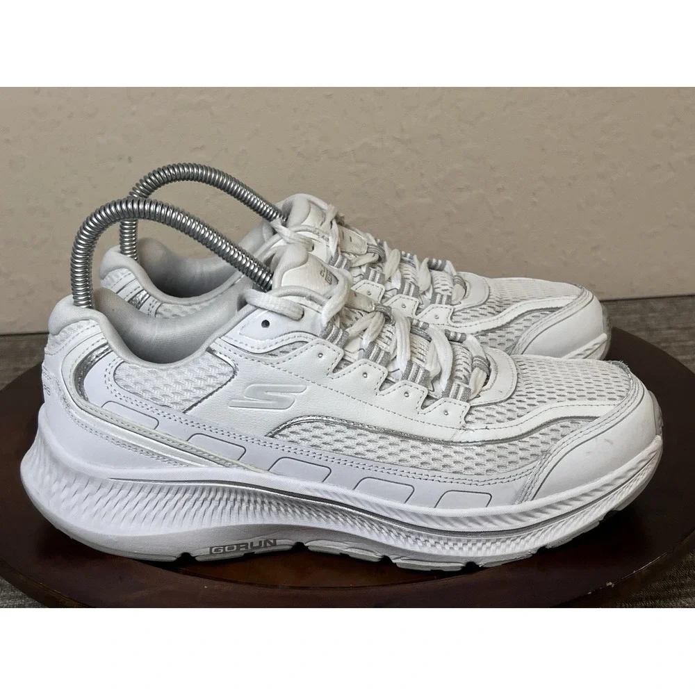 Skechers Go Run Consistent 2.0 Womens 9.5 White Athletic Shoes Running Sneakers